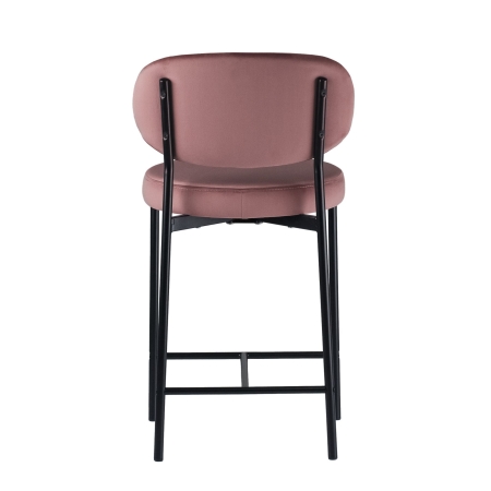 Стул полубарный MASO велюр пыльно-розовый