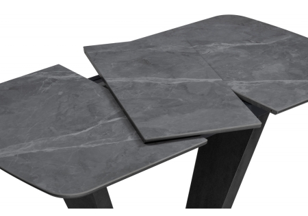 Керамический стол Петир 120(160)х80х75 серый, черный