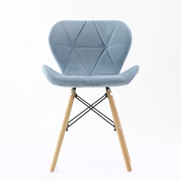 Стул Perfecto серо-голубой велюр