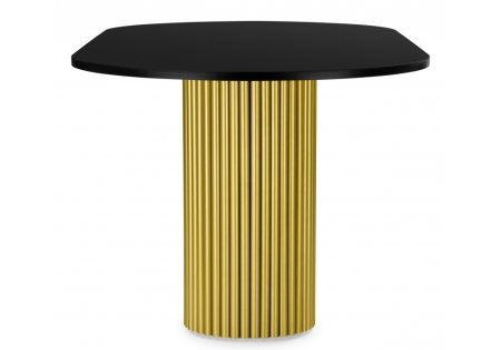 Стол деревянный Барон О 200 х 90 черная пленка шагрень, золотые ноги