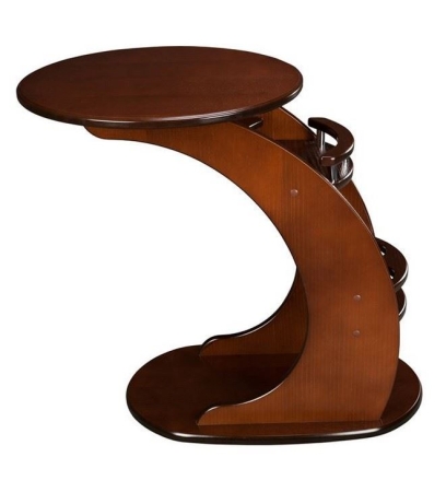 Журнальный столик "Люкс" подкатной на колесиках прикроватный в ореховом цвете