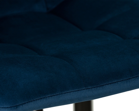 Стул барный NICOLE черные матовые ножки, темно-синий велюр 108-95