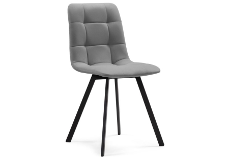 Обеденная группа Эделин светло-серый, бетон, черный матовый