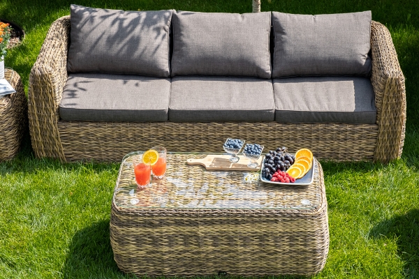 "Кальяри" журнальный столик из искусственного ротанга (гиацинт), соломенный