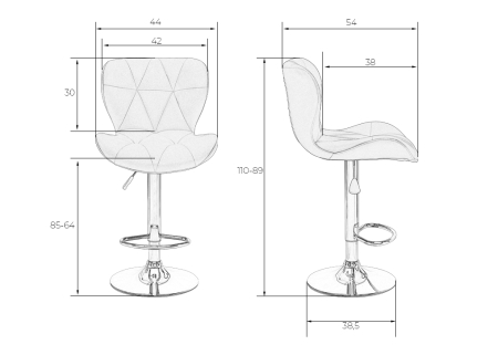 Набор 2 шт Стул барный BARNY, черный