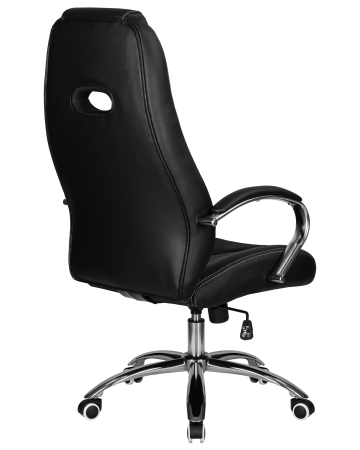 Офисное кресло TOBIAS черный, экокожа и металл, мягкое сиденье, с подлокотниками
