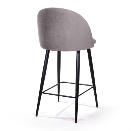 Стул полубарный Thomas бархат светло-серый