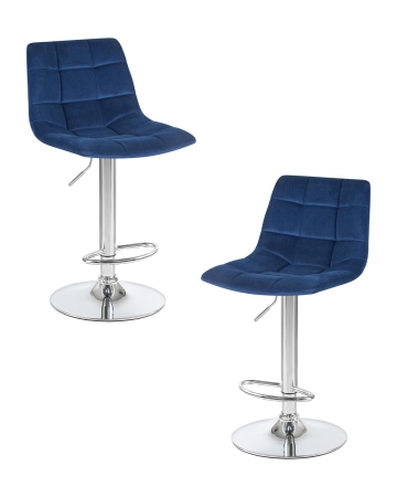 Набор 2 шт Стул барный TAILOR, синий велюр (MJ9-117)