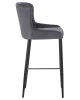 Стул барный CHRISTIAN'75 черные ножки, темно-серый велюр V108-91