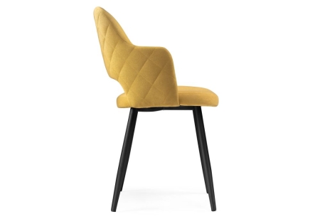 Стул Гутрид прошивка ромбы сзади черный, горчичный