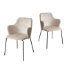 Стул AMARETTO VT5001-1 античный светло-бежевый, велюр без пальчикового эффекта, черный каркас