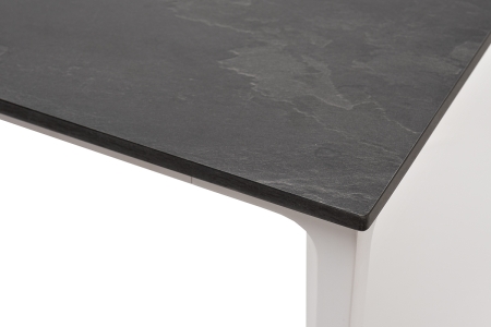 "Малага" обеденный стол из HPL 90х90 см, цвет "серый гранит", каркас белый