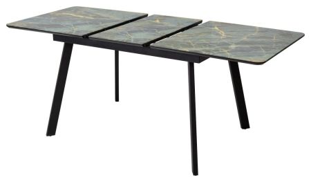 Стол АРУБА 140 ШТОРМ, стекло, черный каркас