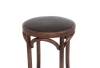 Полубарный деревянный табурет Венский 650 темный тон с мягким сиденьем из коричневой экокожи