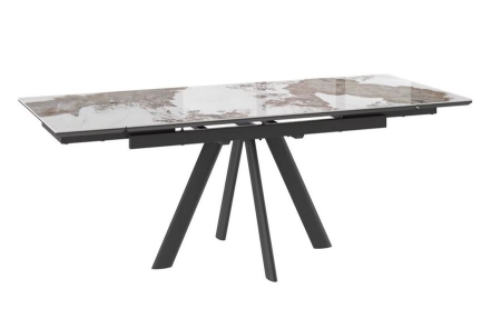 Cтол с керамическим покрытием Джейтон-140 серый, черный 140(30+30)х85