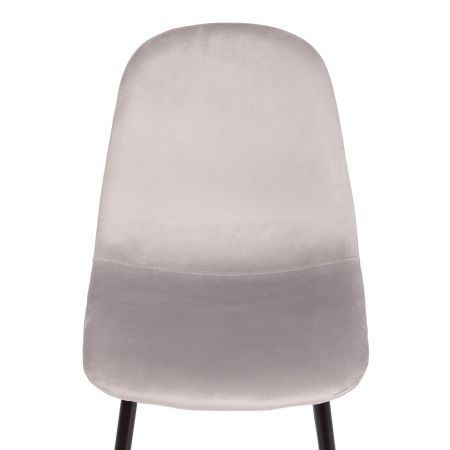 Стул BREEZE (mod. 4724) вельвет и металл, 44х53х87 см, светло-серый и черный