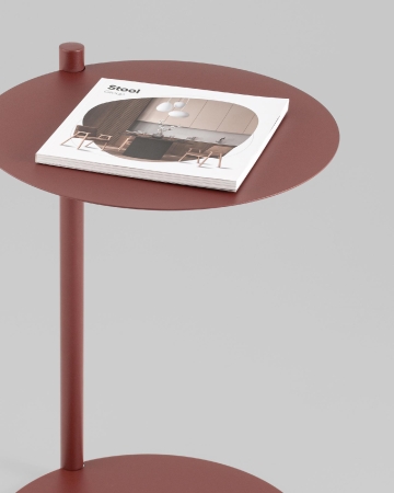 Журнальный столик Siara металл бордовый