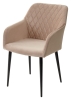 Стул BRANDY-X бежевый #5 велюр, черный каркас