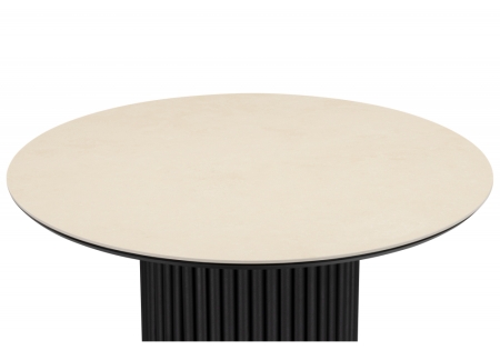 Керамический стол Барел 89 okara light yellow, черный