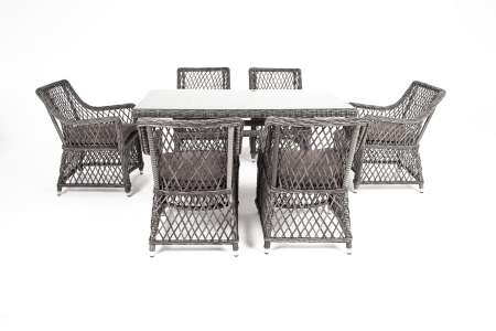 "Латте" обеденная группа плетеная, цвет графит "Латте" обеденная группа плетеная, цвет графит