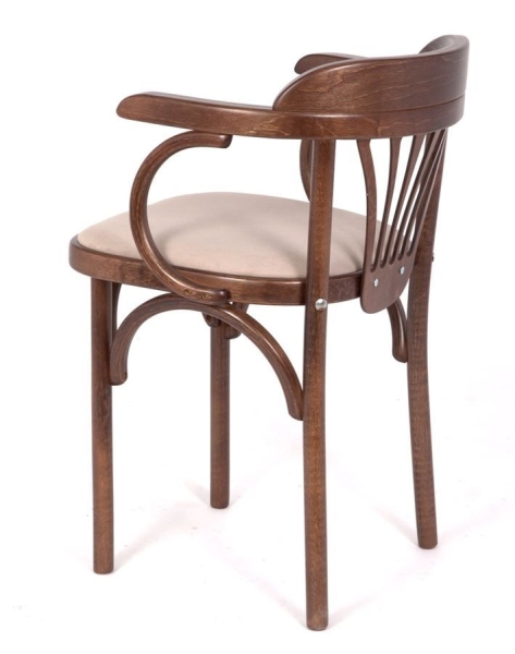 Деревянный стул Венский темный тон с мягким сиденьем из ткани RS 16