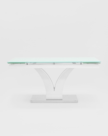 Стол обеденный Верона раскладной 160-220*90 глянцевый белый