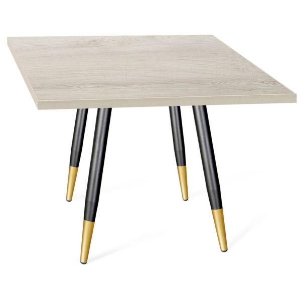 Стол SHT-TU14/ЛДСП 80/80 дуб беленый/черный муар/золото