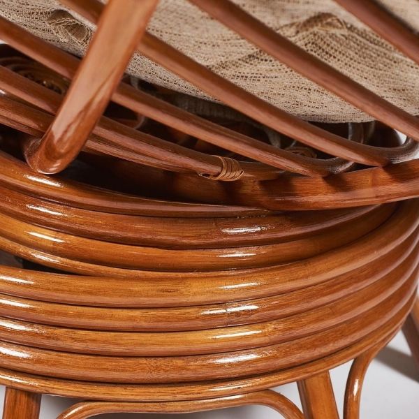 Кресло-качалка "PAPASAN" w 23 и 01 B с подушкой, коньяк, ткань коричневый, 3М7-147 Кресло-качалка "PAPASAN" w 23 и 01 B с подушкой, коньяк, ткань коричневый, 3М7-147
