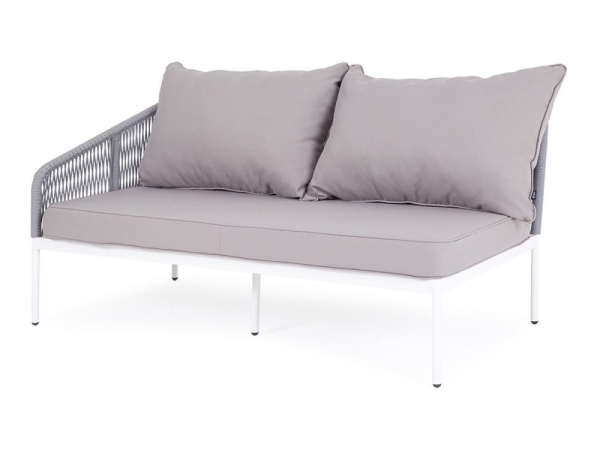 Модуль диванный "Канны" правый из роупа (веревки), цвет светло-серый