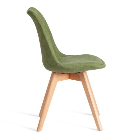 Стул TULIP SOFT (mod. 053V) ткань и дерево, зеленый и светлое дерево