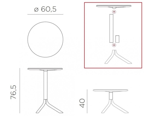 Стол пластиковый обеденный Spritz + Spritz Mini белый Стол пластиковый обеденный Spritz + Spritz Mini белый