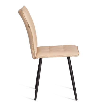 Стул обеденный Bari бежевый, экокожа и металл, мягкое сиденье, без подлокотников