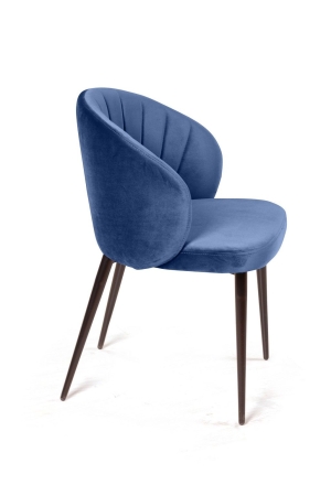 Стул Mont Blanc, бархат синий, черный конус