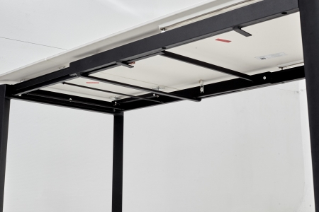 Стол CORNER 120 SINTERED STONE WHITE MARBLE, BLACK