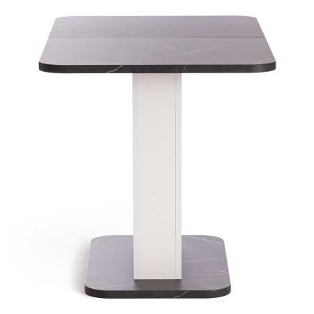 Стол обеденный GENT ЛДСП, 110-145x68,6x75,5 см, мрамор блэк роял, белый