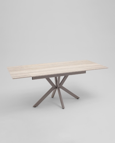 Стол Marmer 120-180/80/76 см подстолье металл капучино