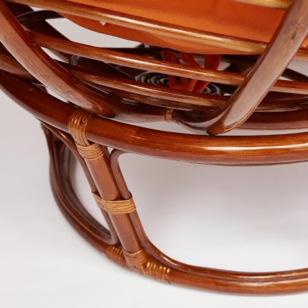 Кресло "PAPASAN" 23/01 W, с подушкой, орех, ткань оранжевая С 23