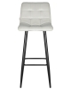 Стул барный NICOLE черные матовые ножки, светло-серый велюр 108-52
