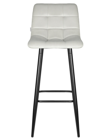 Стул барный NICOLE черные матовые ножки, светло-серый велюр 108-52