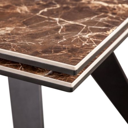 Стол раскладной Grant (160+40+40), мрамор испанская керамика черный