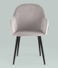 Стул Новел велюр светло-серый с темно-серой спинкой