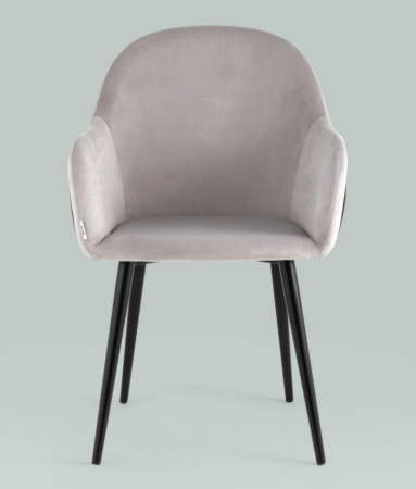 Стул Новел велюр светло-серый с темно-серой спинкой