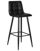 Стул барный NICOLE черные матовые ножки, черная экокожа P-01