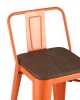 Стул полубарный TOLIX WOOD со спинкой оранжевый глянцевый