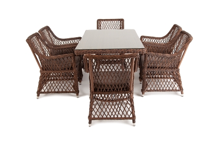 "Латте" обеденная группа плетеная, цвет коричневый "Латте" обеденная группа плетеная, цвет коричневый