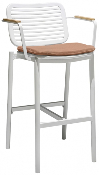 Кресло барное с подушкой Tagliamento Armona белый