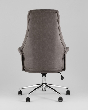 Кресло офисное TopChairs Neoma серый экокожа