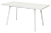Стол ФИН 120 Латте, стекло, белый каркас