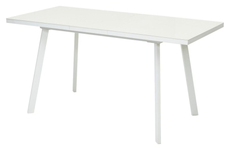 Стол ФИН 120 Латте, стекло, белый каркас