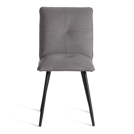 Стул обеденный Sweet серый, флок и металл, мягкое сиденье, без подлокотников
